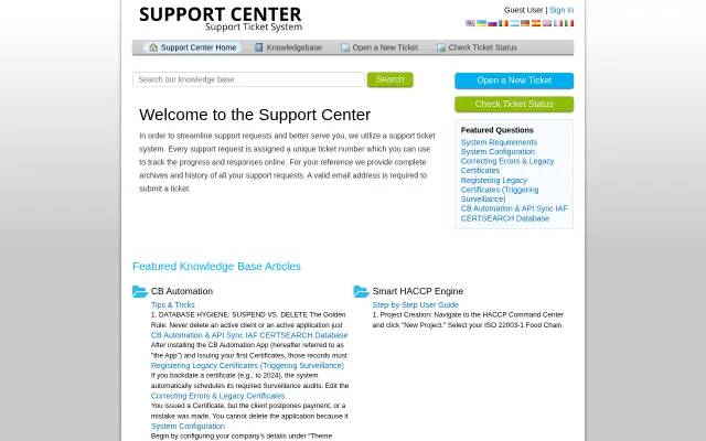 Support Desk - Ticket desk
